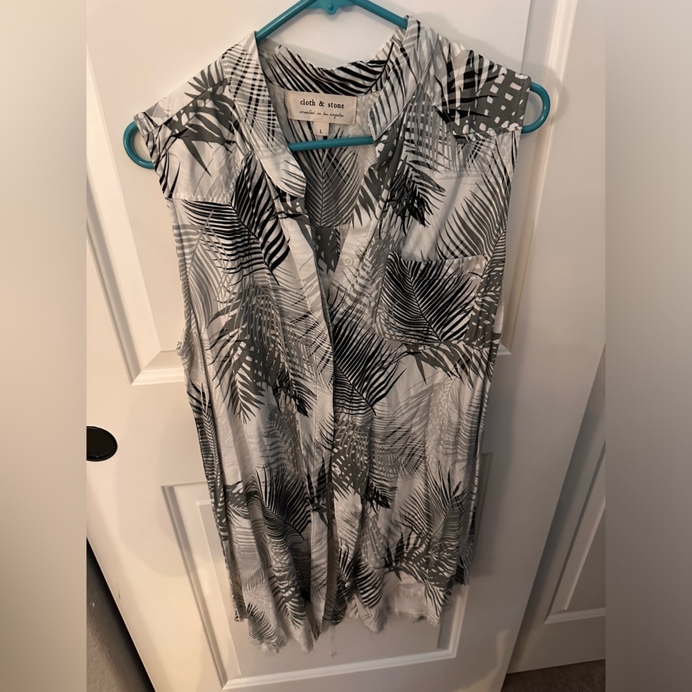 Cloth & Stone Tropical Sleeveless Dress Size L